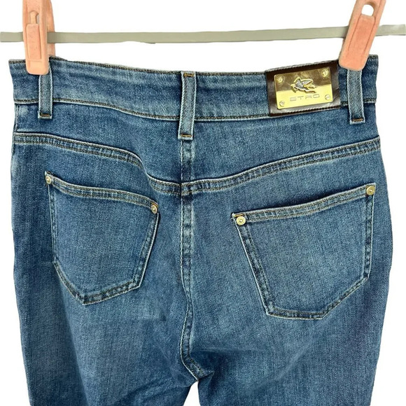 Etro Size 28 Crop Flare Embellished Beaded Fringe Jeans - Picture 11 of 15